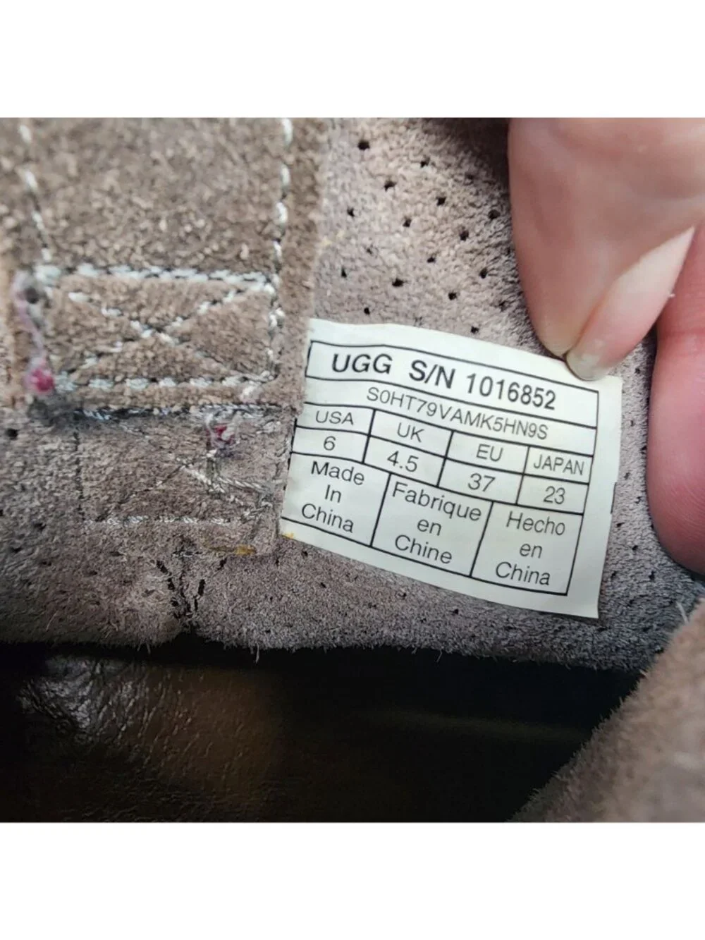 Ugg Shoes Womens Size 6 Gray Classic Unlined Mini Suede Perforated Boots *Read*